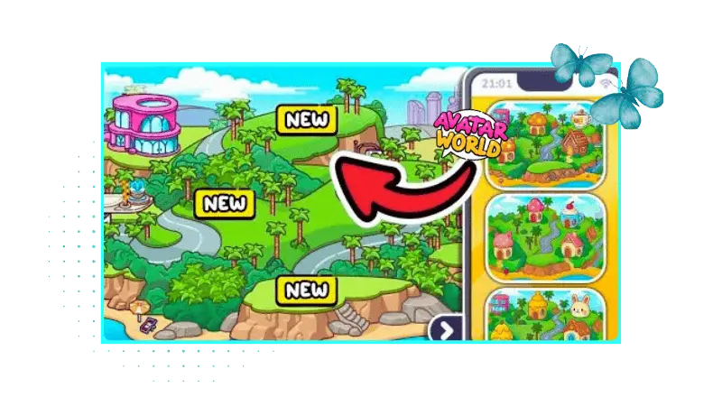 Download Avatar World Mod APK Create, Explore & Customize Freely 29 Avatar exploring various locations for discovery and adventures in Avatar World