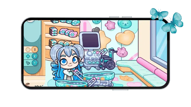 Download Avatar World Mod APK Create, Explore & Customize Freely 23 Avatar World Apk hospital update showing avatar collecting equipment