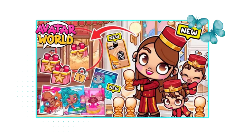 Download Avatar World Mod APK Create, Explore & Customize Freely 31 Avatar enjoying various mini-games and activities in pazu Avatar World Mod Apk