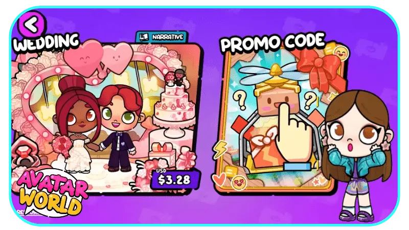 Promo Codes 5 Avatar World promo codes card showing unlockable rewards and free gifts