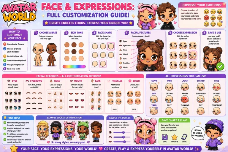 Avatar World Face and Expressions