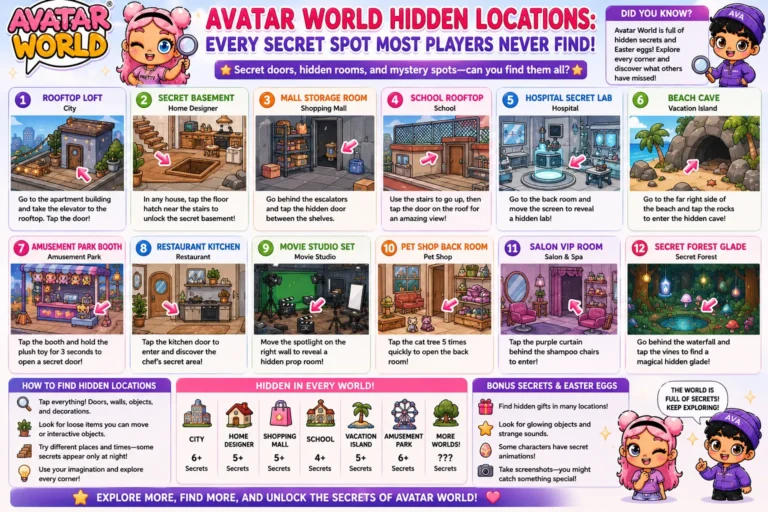 Avatar World Hidden Locations