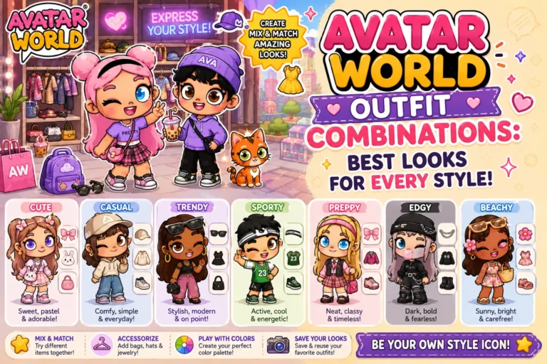 Avatar World Outfit Combinations
