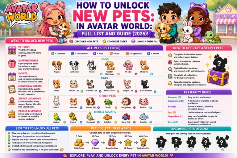 How to Unlock New Pets in Avatar World