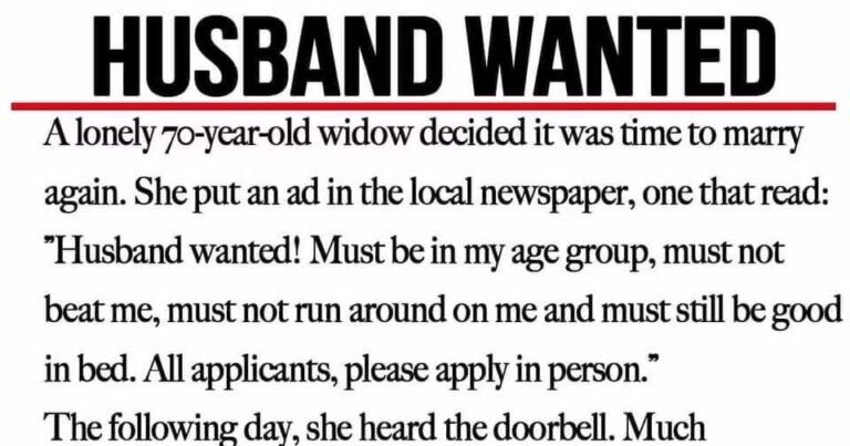 70-year-old widow posts newspaper advert looking for new husband, 